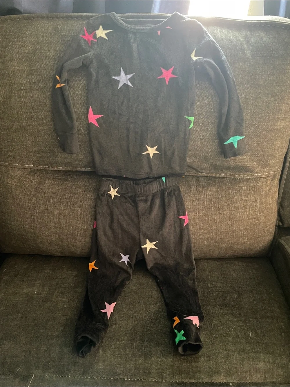 Cat & Jack Black Star Print Pajama Set - Multicolor Stars